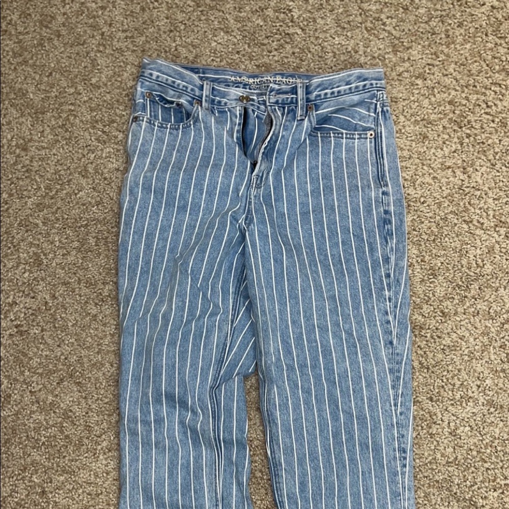 American Eagle stripped jeans